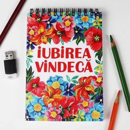 Carnet A6, 80 file albe “Iubirea vindecă“